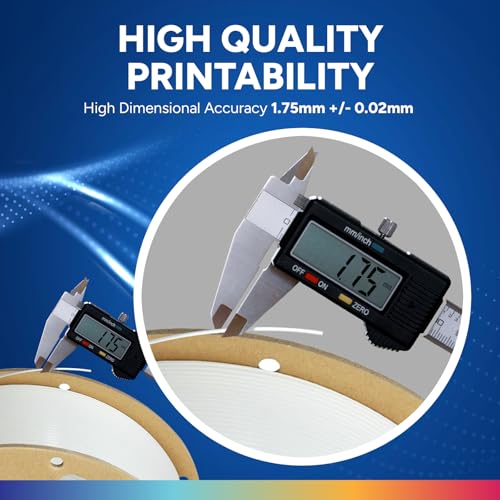 OVERTURE PLA Plus (PLA+) Filament 1.75mm, Stronger & More Durable, Professional Toughness 3D Printer Filament 1kg (2.2lbs), High Precision +/- 0.02mm, Tangle-Free (White) - Image 4