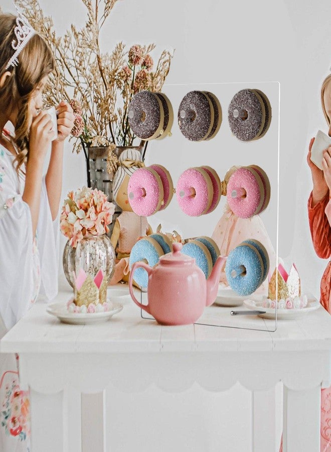 حاملات دونات شفافة من Weddingwish، حامل عرض جداري للدونات من الأكريليك، لوحتان للدونات لطاولة الحلويات، حامل دونات بيغل لحفلات أعياد الميلاد والتجمعات - Image 5