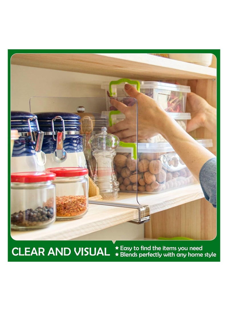 Shelf Dividers for Closet Organization and Storage, 6 Pack Acrylic Clear Closet Shelf Dividers for Wood Shelves, Vertical Sweater Handbag Purse Organizer for Bedroom Kitchen Office - Image 4