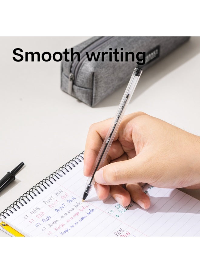 Deli EQ1-BK Ballpoint Pens, 0.7mm Fine Point, Black Ink, Smooth Writing Office Pens, 12 Pack. - Image 3
