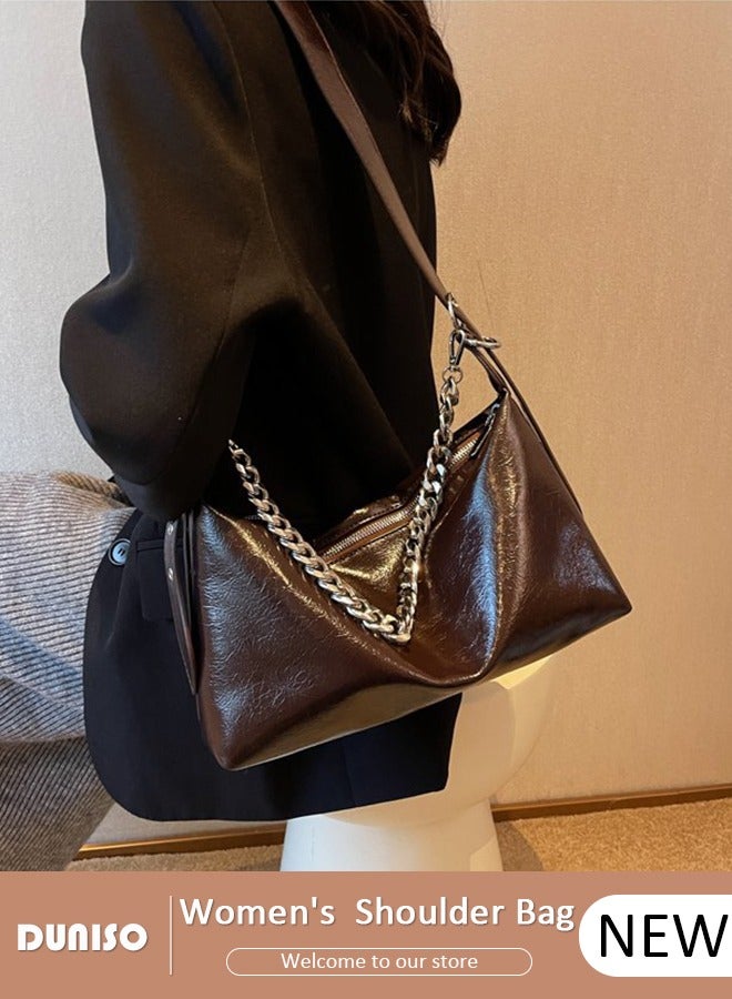 DUNISO Women's Shoulder Tote Bag Faux Leather Handbag For Women Large Capacity Bucket  Crossbody Bag Fashionable Travel Messenger Bag Shoulder Bag For Ladies Girls College Students - Image 1