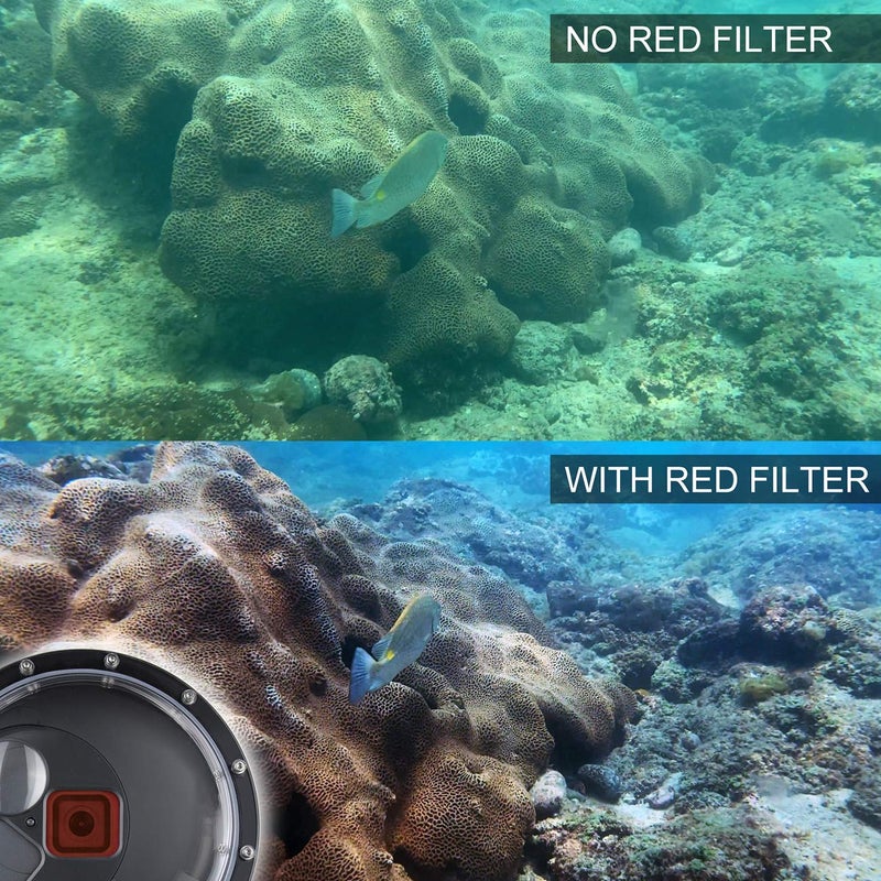 SOONSUN Dome Port for GoPro Hero 9 10 11 12 13 Black, Underwater Dome Lens with Waterproof Housing Case Built-in Switchable Red Filter, 10x Close-up Macro Filter and Standard Mode - Image 4