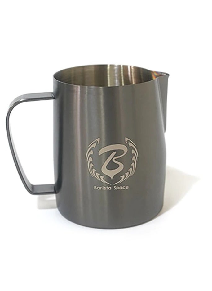Barista Space - Barista Space Sandy Black Milk Pitcher, Capacity -450ml – Perfect for Latte Art, Made from Durable Stainless Steel for Easy Frothing and Pouring - Image 1