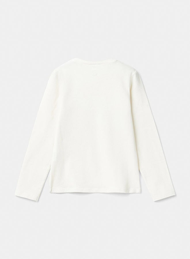 Benetton Organic cotton t-shirt with sequins  - Image 2