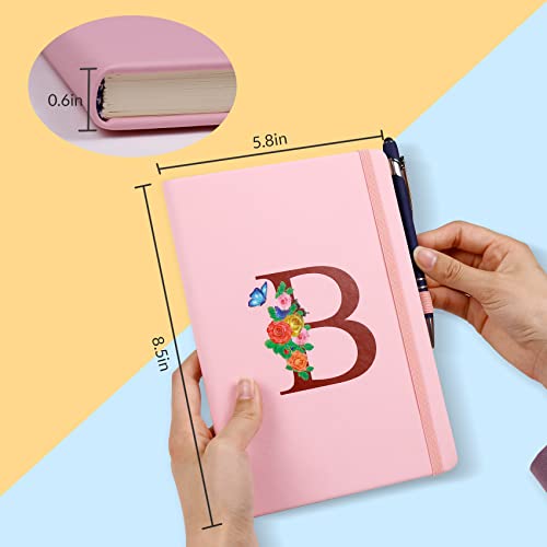 PUKZIC Pink Notebook for Women, 5.7"X8.3" A5 Journal Notebook with Letter S, Dual-Sided Writing Notebook with Dividers, Cute Leather Journal for Work, Business, School, Meetings, Travelers, Small Notebook - Image 3