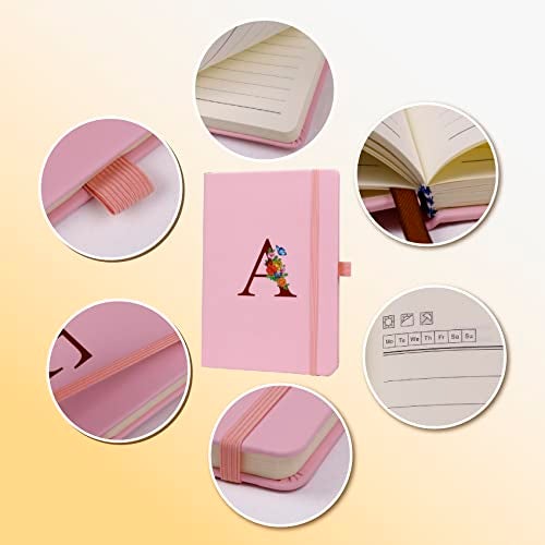PUKZIC Pink Notebook for Women, 5.7"X8.3" A5 Journal Notebook with Letter S, Dual-Sided Writing Notebook with Dividers, Cute Leather Journal for Work, Business, School, Meetings, Travelers, Small Notebook - Image 5