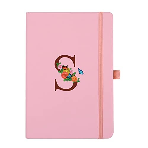 PUKZIC Pink Notebook for Women, 5.7"X8.3" A5 Journal Notebook with Letter S, Dual-Sided Writing Notebook with Dividers, Cute Leather Journal for Work, Business, School, Meetings, Travelers, Small Notebook - Image 1