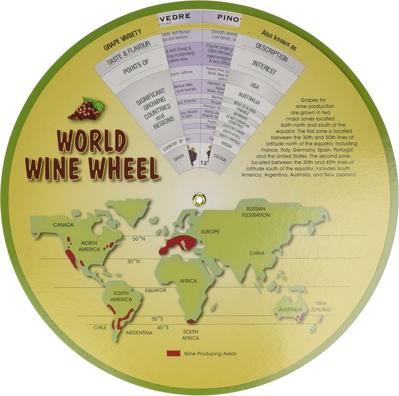 Franmara 6136-BU The World of Wine Wheel & Food Matching Guide - Image 2