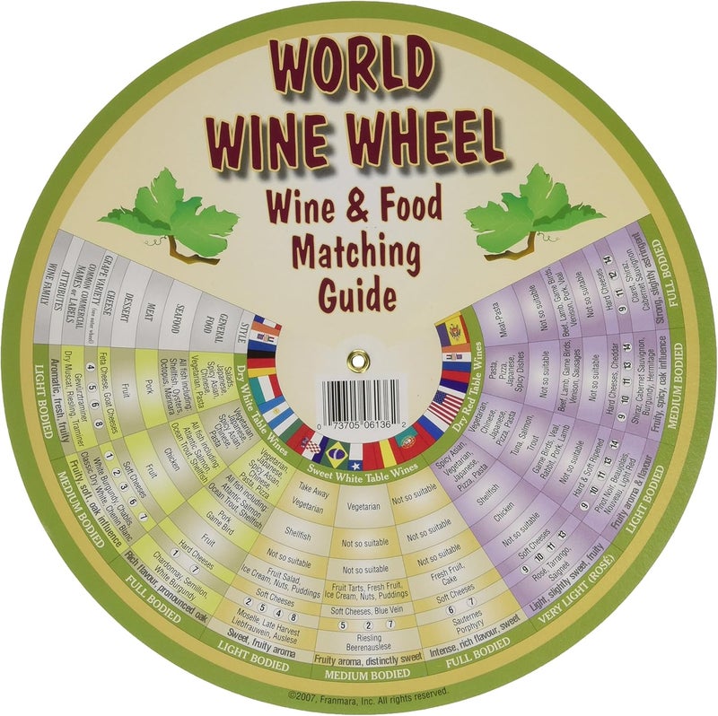 Franmara 6136-BU The World of Wine Wheel & Food Matching Guide - Image 1