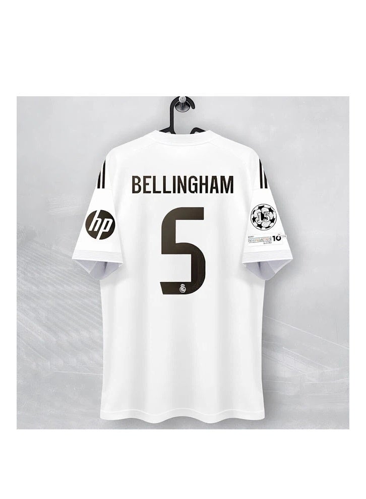 Real Madrid 2025-2026 Real Madrid short-sleeved football jersey #5 BELLINGHAM football jersey A gift for fans and friends - Image 1