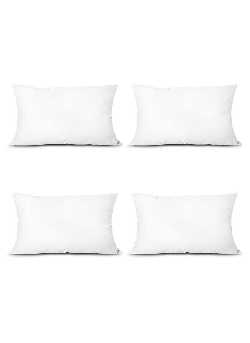 Edow EDOW Throw Pillow Inserts Set of 4 Lightweight Down Alternative Polyester Pillow Couch Cushion Sham Stuffer Machine Washable White 12x20 