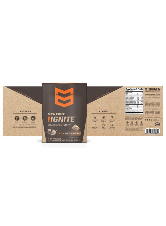 MTN OPS MTN OPS Hot Ignite Supercharged Energy Drink Mix Focus Enhancer, Mountain Mocha - Trail Packs  - Image 3