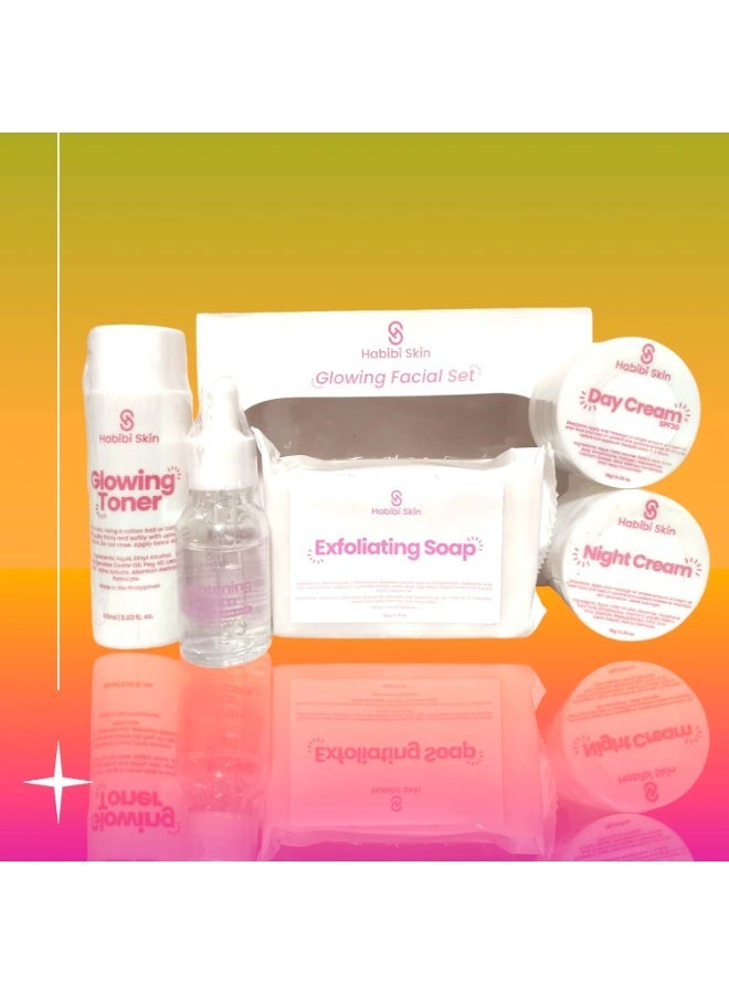 Habibi Skin Complete Brightening Kit – Exfoliating, Hydrating, and Nourishing Facial Care System Enhance your beauty routine with a complete skincare solution that supports healthy-looking skin. Featuring essential products for cleansing, toning, moisturizing, and brightening, this set promotes improved softness, hydration, and radiance for a naturally refreshed appearance. - Image 1