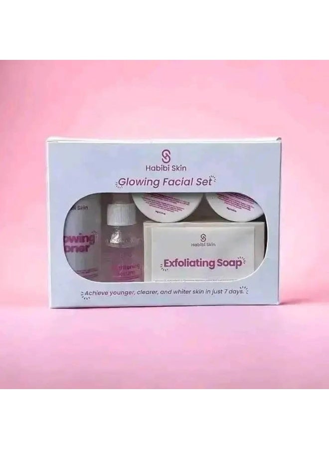 Habibi Skin Complete Brightening Kit – Exfoliating, Hydrating, and Nourishing Facial Care System Enhance your beauty routine with a complete skincare solution that supports healthy-looking skin. Featuring essential products for cleansing, toning, moisturizing, and brightening, this set promotes improved softness, hydration, and radiance for a naturally refreshed appearance. - Image 3