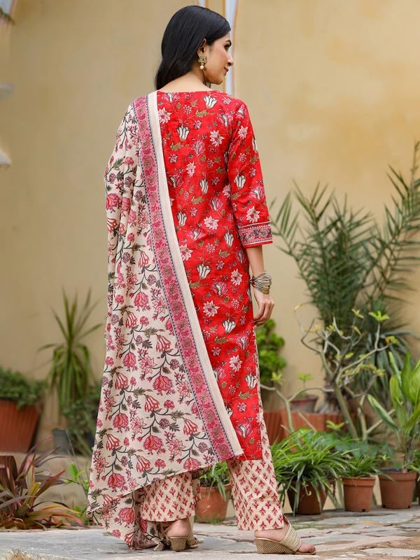 Vaamsi Women's Rayon Blend Printed Kurta Pant Dupatta Set (VKSKD1235_S) - Image 3
