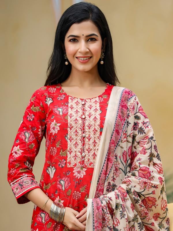Vaamsi Women's Rayon Blend Printed Kurta Pant Dupatta Set (VKSKD1235_S) - Image 4