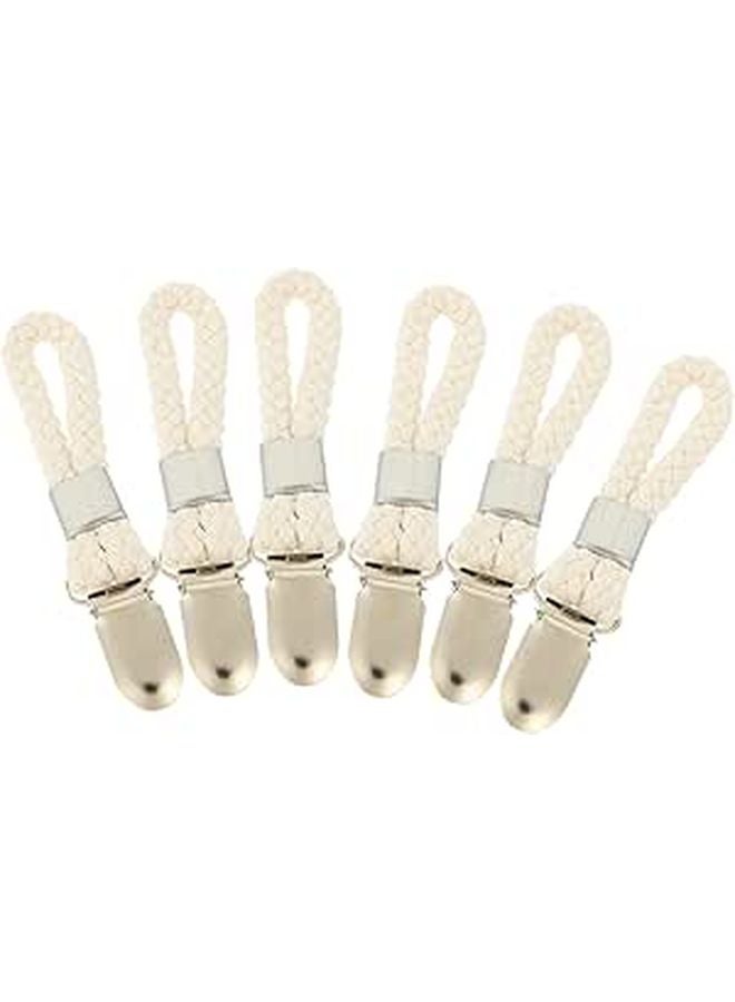 6 Pack White Hanging Towel Clips For Bathroom Towel Sock Storage Lightweight Space Saving - Image 1