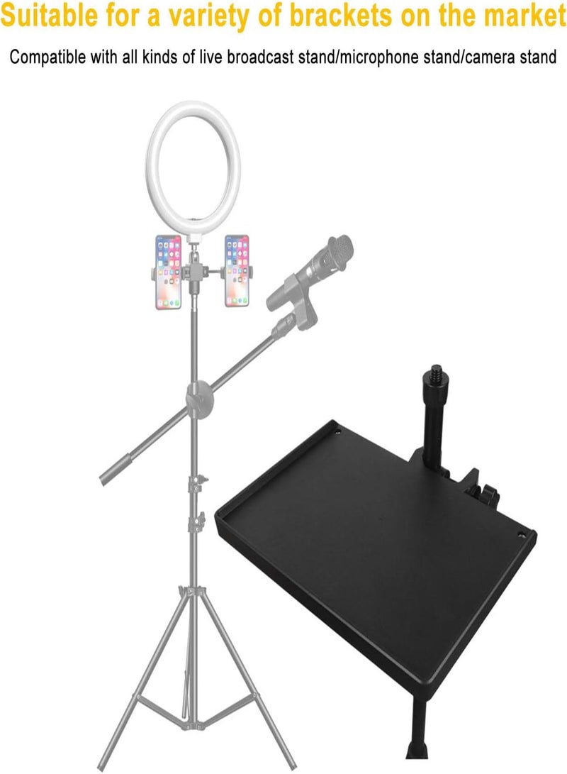 GGOOT Phone Holder Microphone Stand Tray | Two-hole Stand Sound Card Tray | Microphone Stand Clamp Compatible with Most Cell Phone Supports  - Image 4