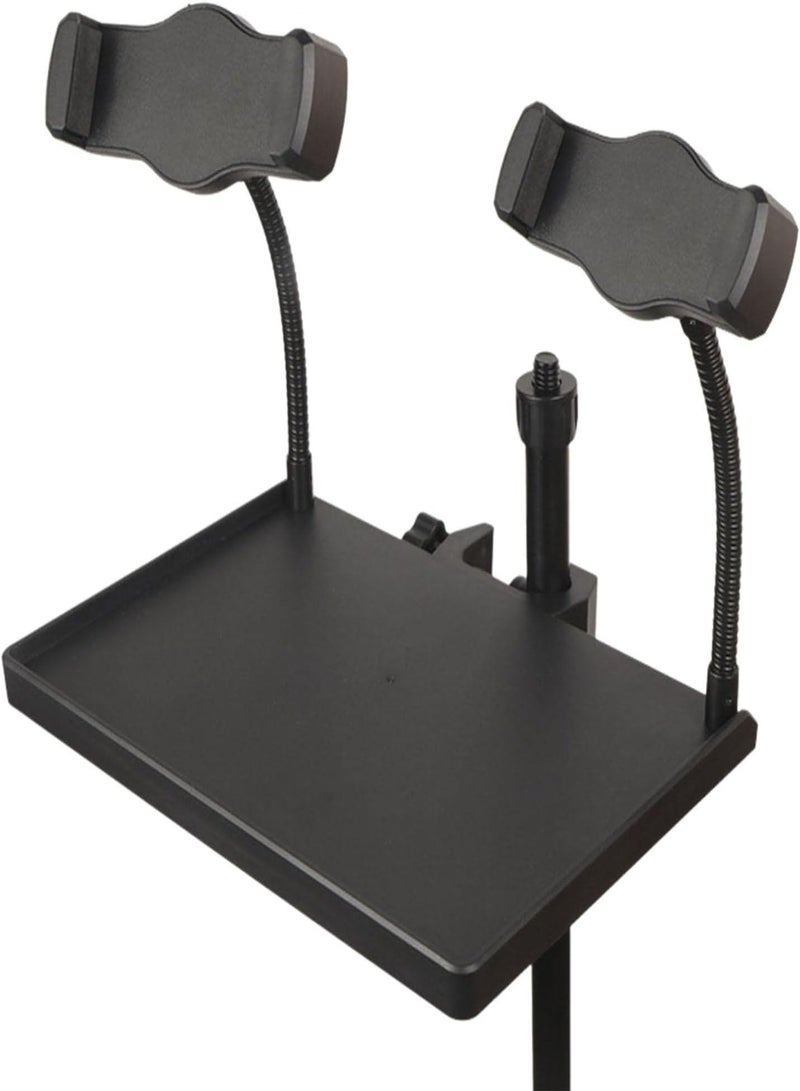 GGOOT Phone Holder Microphone Stand Tray | Two-hole Stand Sound Card Tray | Microphone Stand Clamp Compatible with Most Cell Phone Supports  - Image 1