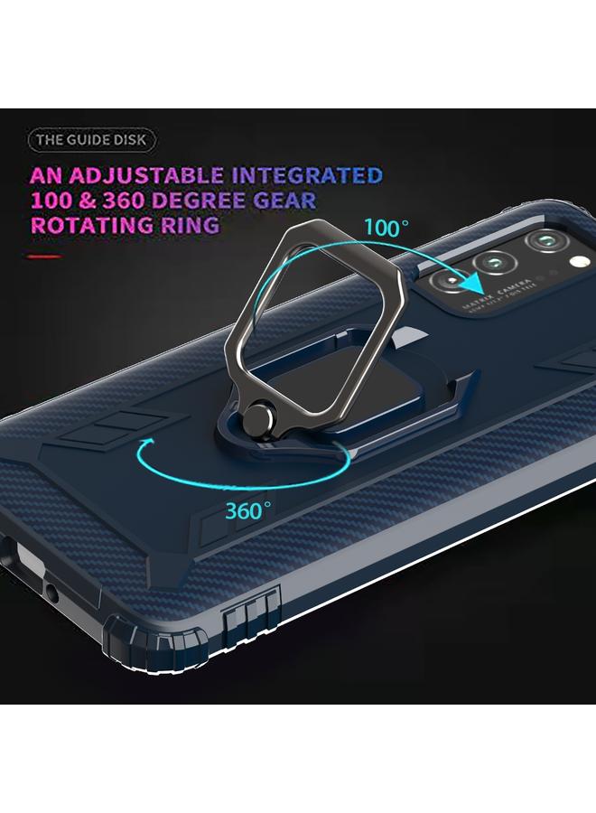 اس-توب جراب لهاتف Huawei P40 مصنوع من ألياف الكربون مع حامل حلقي دوار 360 درجة - Image 5