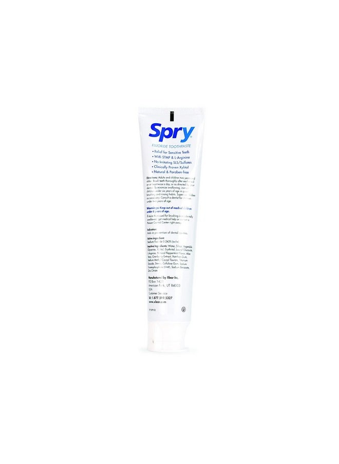 Spry Xylitol Toothpaste 5Oz Fluoride Toothpaste Adult And Kids Teeth Whitening Toothpaste With Xylitol Natural Breath Freshening Mouth Moisturizing Ingredients Peppermint (Pack Of 1)  - Image 2