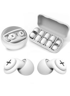 SYOSI Noise Reduction Ear Plugs-40 dB Noise Cancelling Reusable Hearing Protection in Flexible Silicone for Sleeping, Traveling, Concerts, Work & Swimming,3 Wearing Styles, White  - Image 1