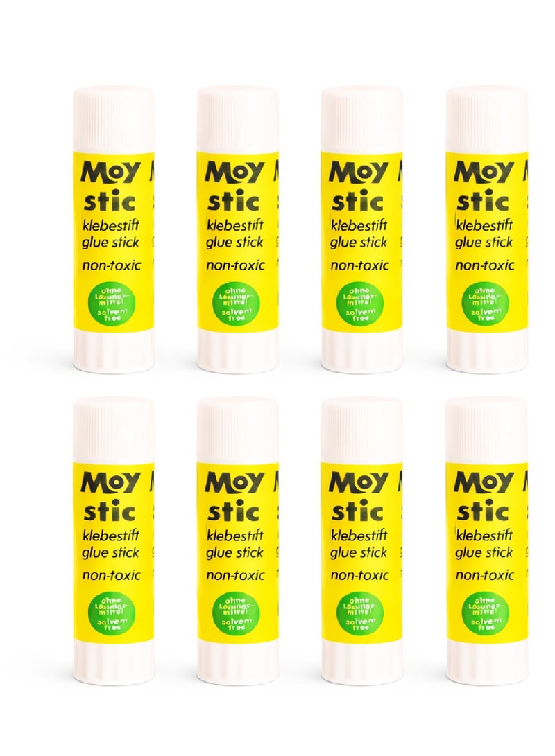 Moy Stic Glue Stick 15g Non-Toxic Multi-Purpose Adhesive for Paper, Crafts, School & Office Pack of 8 - Image 1