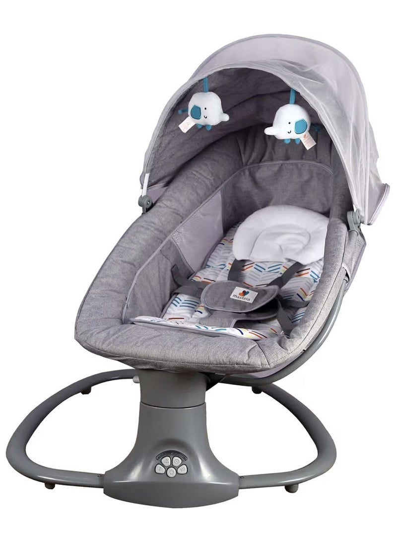 Mastella 3-in-1 Electric Baby Rocker and Bouncer with Canopy, Soothing Music & Hanging Toys – - Image 1