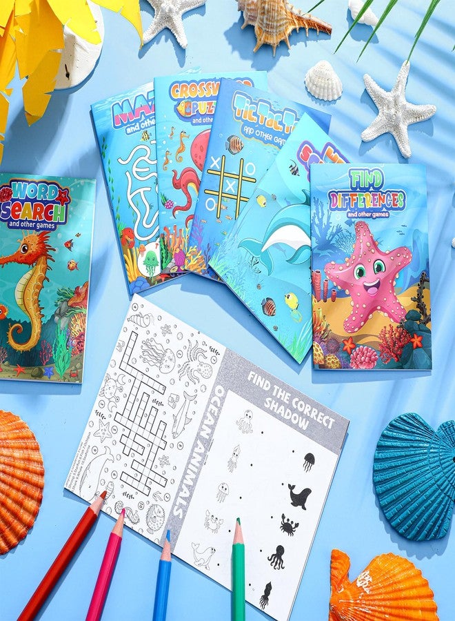 هونغداو مجموعة هونغداو من 48 كتابًا صغيرًا للأنشطة للأطفال، ألعاب صغيرة ممتعة، أنشطة مليئة بالتحديات، متاهات، البحث عن الكلمات، خلط الكلمات، إيجاد الاختلافات، وغيرها الكثير، مناسبة للحفلات، حقيبة هدايا للفصل الدراسي (حيوانات المحيط) - Image 4