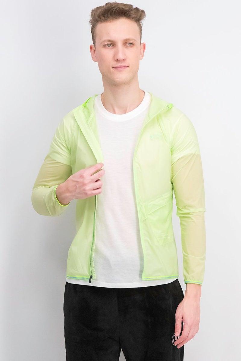 UNDER ARMOUR Men Sportswear Fit Full Zip Long Sleeves Training Jacket, Neon Green - Image 1