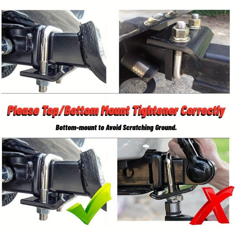 Heavy Duty Hitch Anti Wobble Kit 2 Sets 304 Stainless Steel Stabilizer Clamp for Trucks SUVs RVs - Image 2
