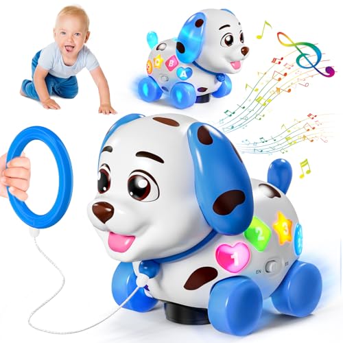 HumorPlay لعبة جرو موسيقية للأطفال HumorPlay 61218 شهر زحف ومشي للأطفال من عمر سنة هدايا عيد ميلاد للأطفال من عمر سنة هدية ثنائية اللغة للأطفال من 6 7 8 9 10 أشهر - Image 1