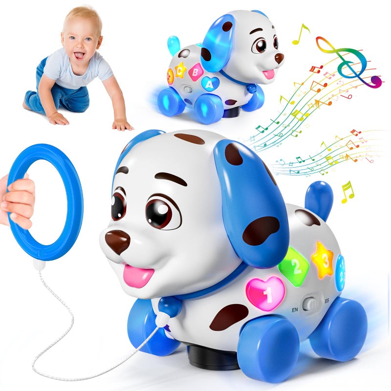 HumorPlay لعبة جرو موسيقية للأطفال HumorPlay 61218 شهر زحف ومشي للأطفال من عمر سنة هدايا عيد ميلاد للأطفال من عمر سنة هدية ثنائية اللغة للأطفال من 6 7 8 9 10 أشهر - Image 2