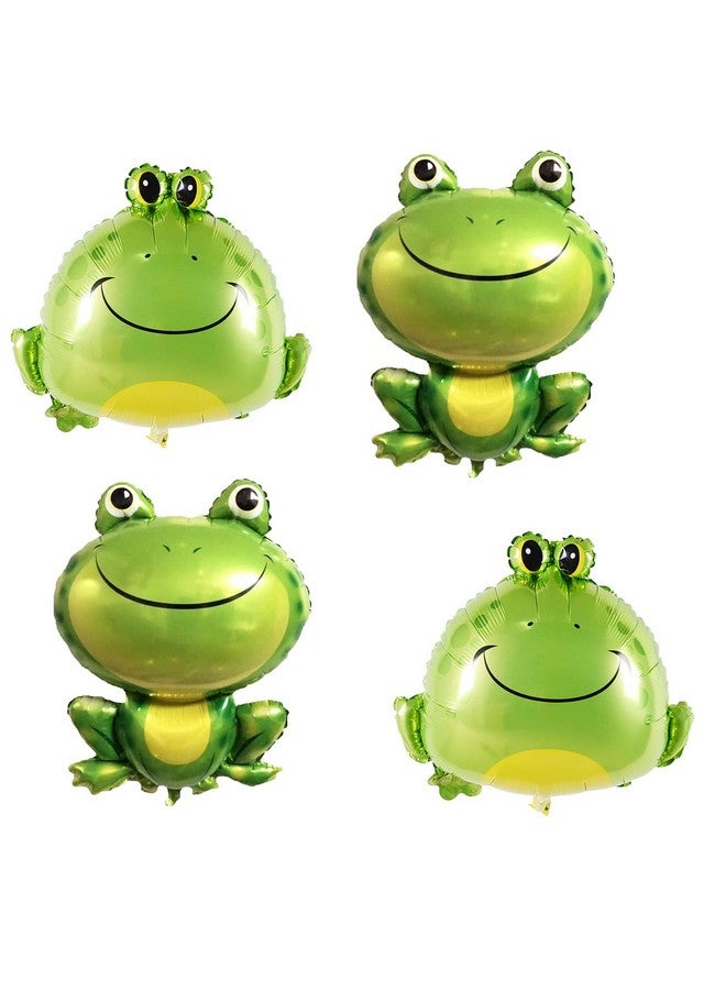LYK 4Pcs Frog Balloons Decorations Large Green Frog Mylar Foil Balloons For Animal Frog Reptile Themed Birthday Baby Shower Party Decoration Supplies - Image 1