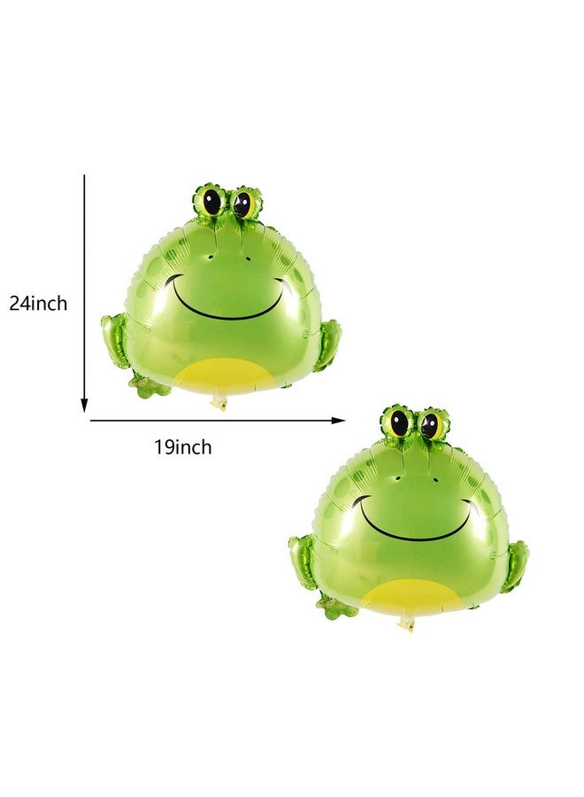 LYK 4Pcs Frog Balloons Decorations Large Green Frog Mylar Foil Balloons For Animal Frog Reptile Themed Birthday Baby Shower Party Decoration Supplies - Image 3