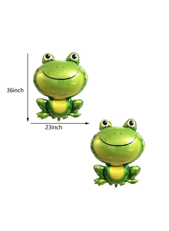 LYK 4Pcs Frog Balloons Decorations Large Green Frog Mylar Foil Balloons For Animal Frog Reptile Themed Birthday Baby Shower Party Decoration Supplies - Image 2