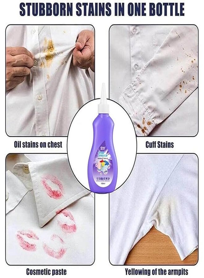 Bitrexup Stain Remover, Active Enzyme Laundry Stain Remover Purple Bottle, Active Enzyme Laundry Stain Remover, Garment Stubborn Stain Cleaner Oil Remover, Clothes Oil Stain Remover (150 ml) - Image 5