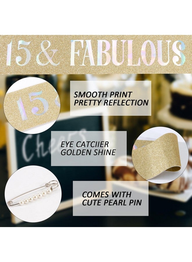 Hapdoo 15Th Birthday Decorations 15Th Birthday Sash And Tiara For Women Happy 15Th Birthday Decorations For Women 15 And Fabulous Birthday Decorations 15 Birthday Decorations Birthday Crown For Women - Image 4