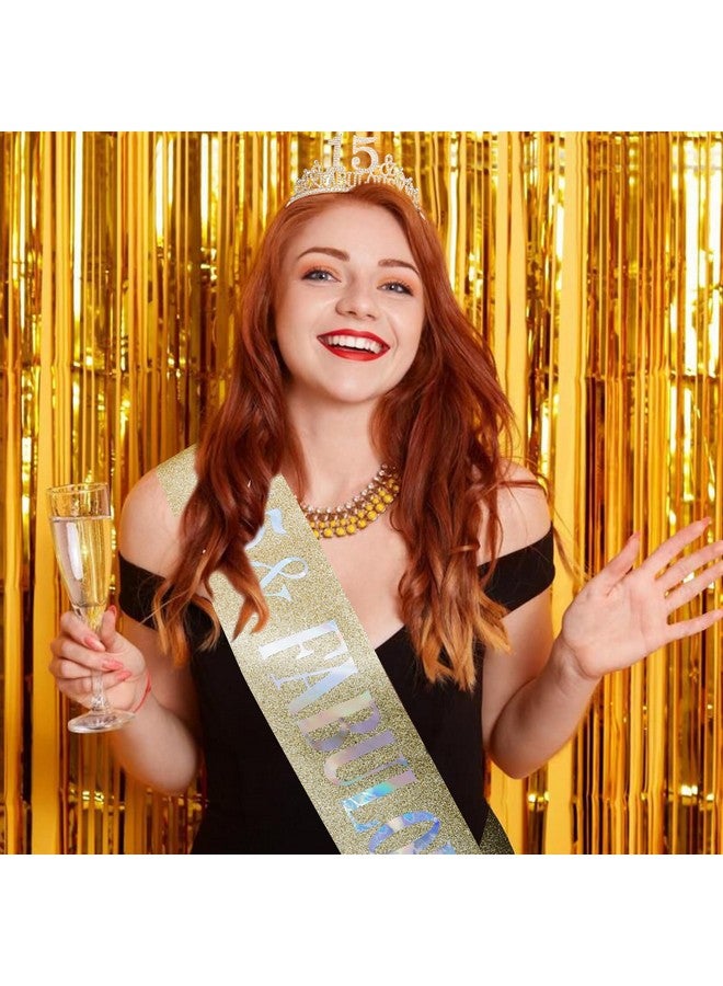 Hapdoo 15Th Birthday Decorations 15Th Birthday Sash And Tiara For Women Happy 15Th Birthday Decorations For Women 15 And Fabulous Birthday Decorations 15 Birthday Decorations Birthday Crown For Women - Image 2