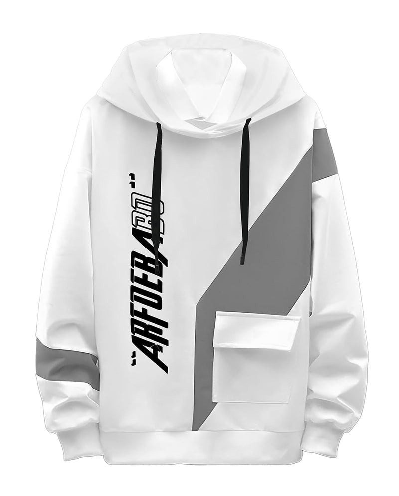 AUSK Mens T-Shirt || Cotton Blend Hooded Neck Regular Fit Hoodies || Full Sleeves Hoodies T-Shirt Color-White_2XL - Image 1