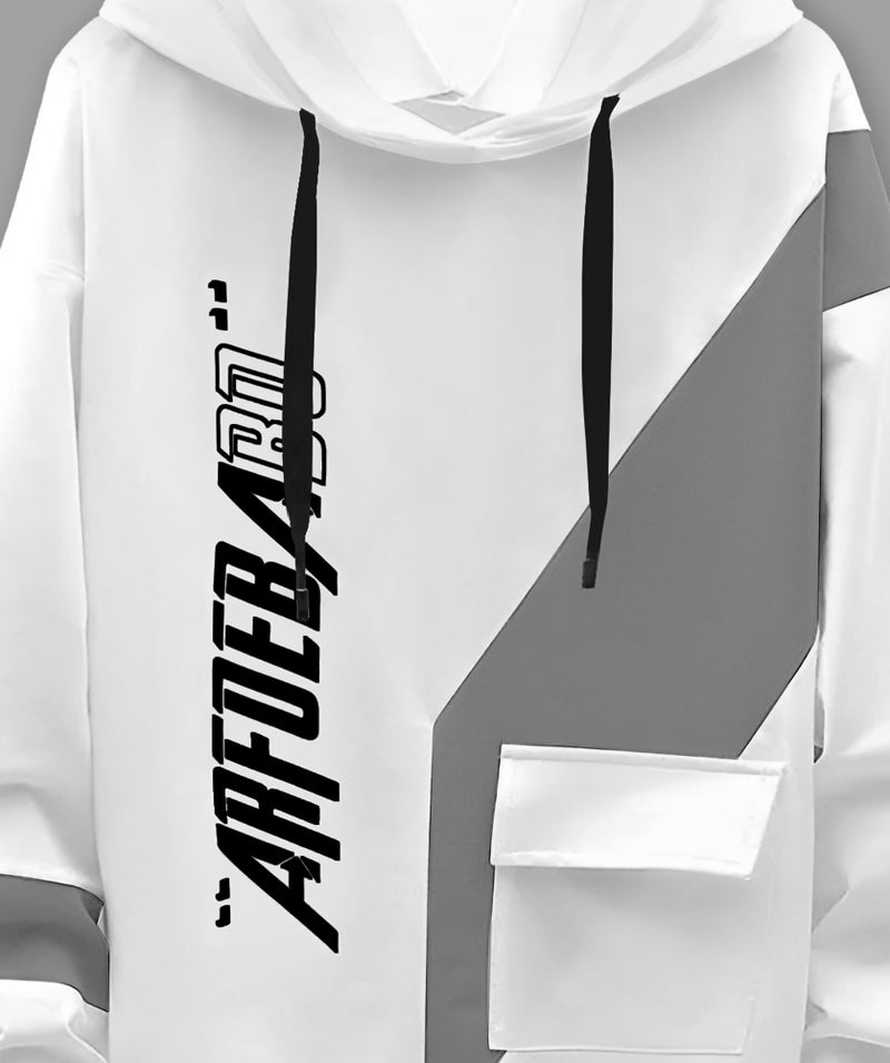 AUSK Mens T-Shirt || Cotton Blend Hooded Neck Regular Fit Hoodies || Full Sleeves Hoodies T-Shirt Color-White_2XL - Image 3