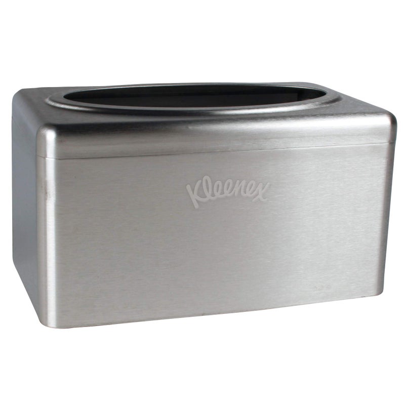 Kleenex Kleenex Stainless Steel Countertop Box Towel Cover (09924), for Kleenex POP-UP Box Hand Towels, 2 per Case  - Image 1