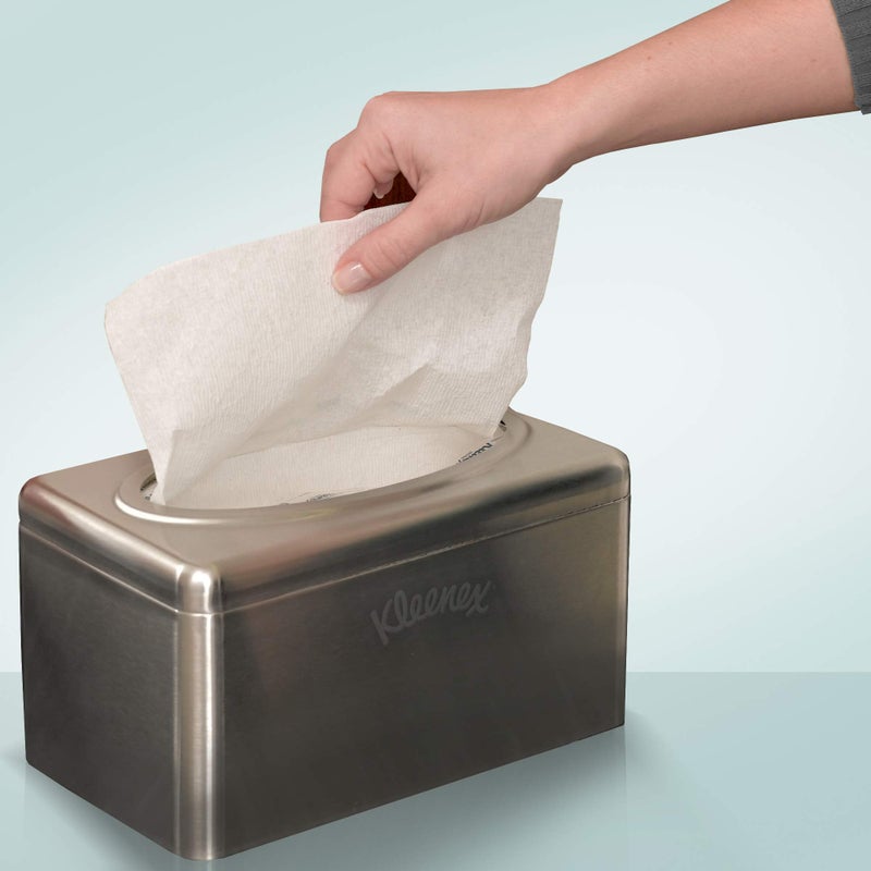 Kleenex Kleenex Stainless Steel Countertop Box Towel Cover (09924), for Kleenex POP-UP Box Hand Towels, 2 per Case  - Image 3