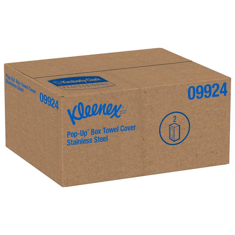 Kleenex Kleenex Stainless Steel Countertop Box Towel Cover (09924), for Kleenex POP-UP Box Hand Towels, 2 per Case  - Image 5