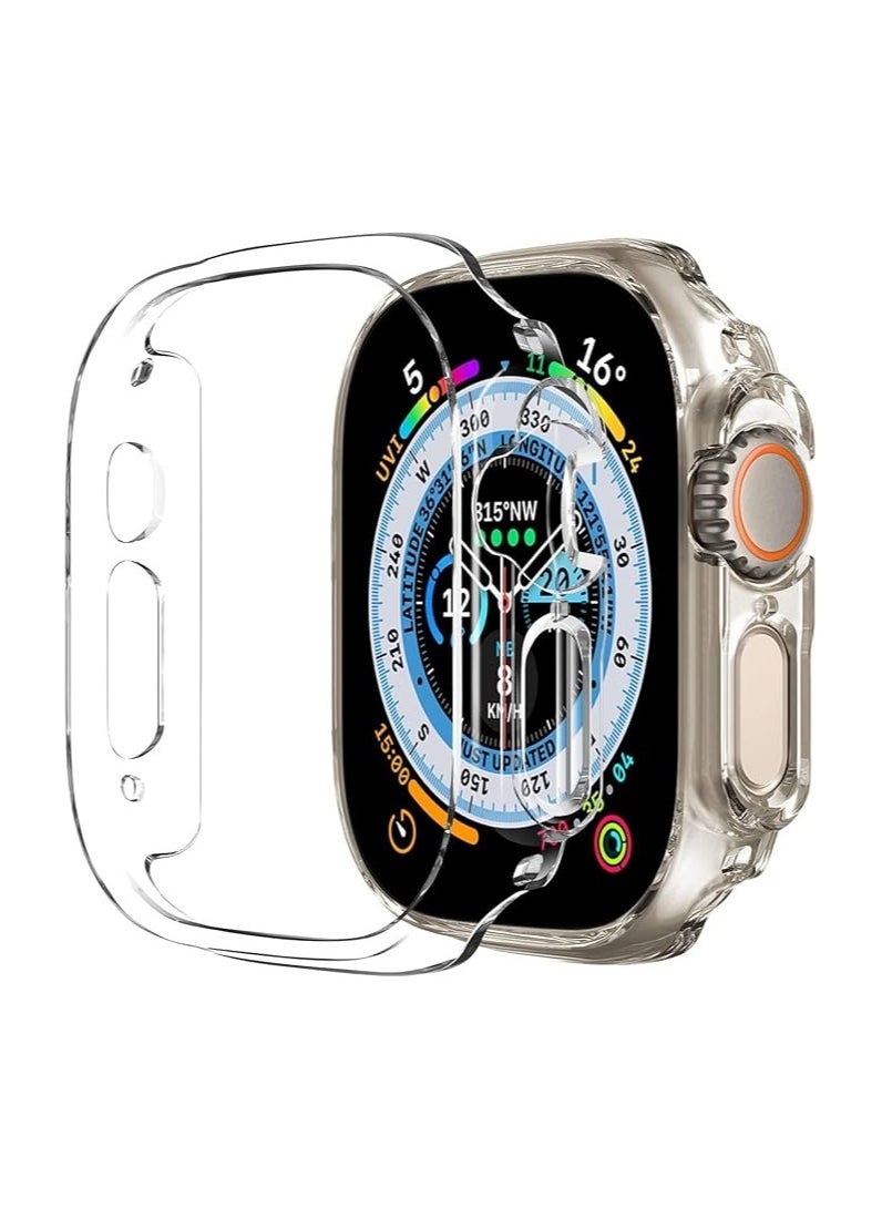 Generic Case Compatible with Apple Watch Ultra 49mm, Hard PC Bumper Case All-Around Edge Shockproof Protective Cover Frame [NO Screen Protector]- Clear 