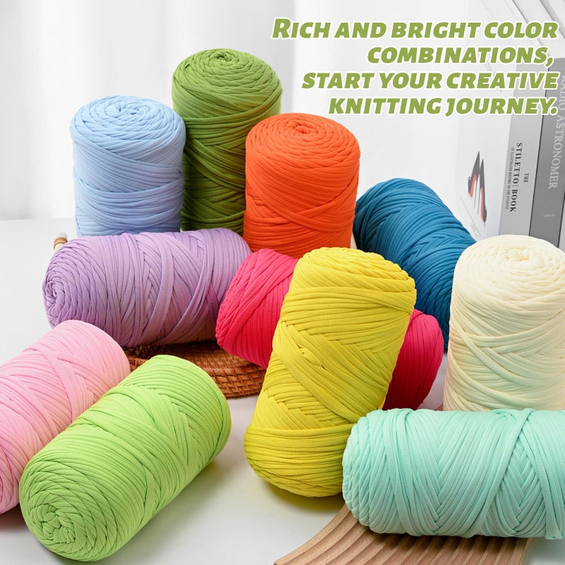 OMoiut Soft Tshirt Crochet Yarn, 400g/114yds High Elastic Hand Knitting Yarns, Thick T Shirt Yarn for Crocheting Bags, Baskets, Cushions, DIY Craftsï¼ˆLeopard Printï¼‰ - Image 5