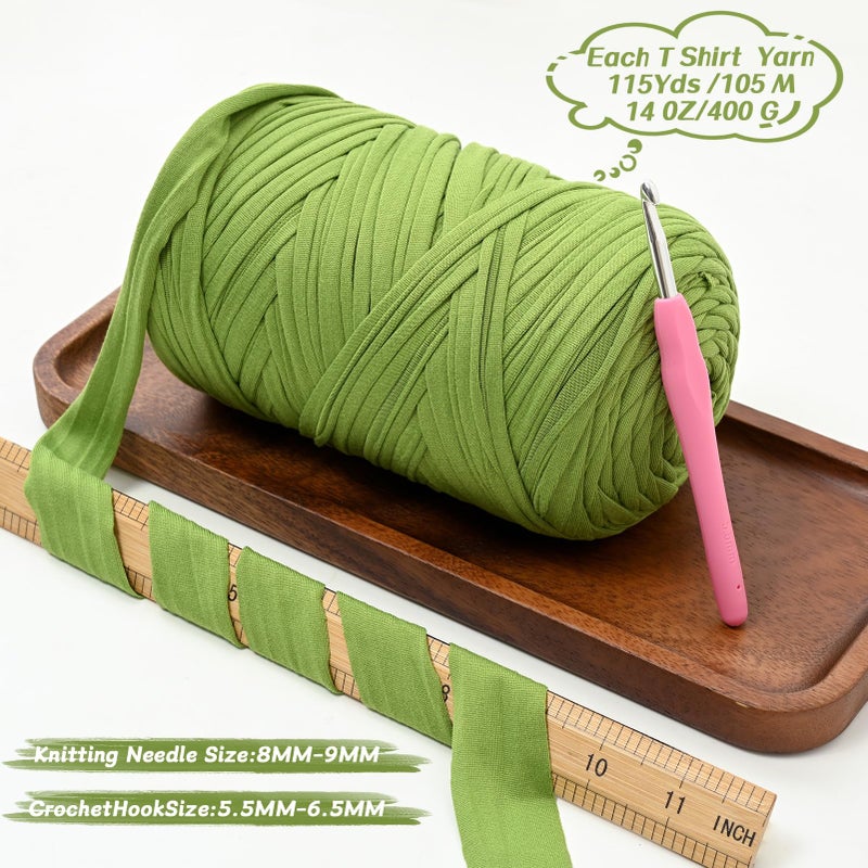 OMoiut Soft Tshirt Crochet Yarn, 400g/114yds High Elastic Hand Knitting Yarns, Thick T Shirt Yarn for Crocheting Bags, Baskets, Cushions, DIY Craftsï¼ˆLeopard Printï¼‰ - Image 2