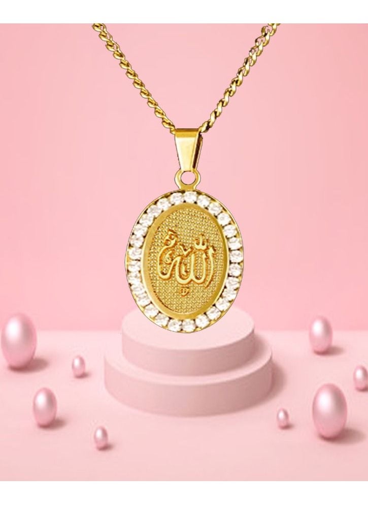 DubaiGallery Fashion Jewelry Highly craftsmanship Allah Pendant Necklace Chain for Men Middle East Arab Jewelry Women Men Muslim Islam Item  - Image 2