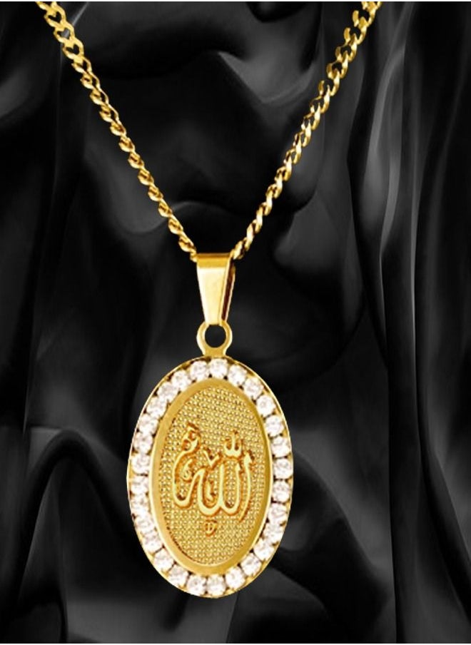 DubaiGallery Fashion Jewelry Highly craftsmanship Allah Pendant Necklace Chain for Men Middle East Arab Jewelry Women Men Muslim Islam Item  - Image 1