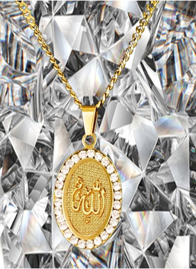 DubaiGallery Fashion Jewelry Highly craftsmanship Allah Pendant Necklace Chain for Men Middle East Arab Jewelry Women Men Muslim Islam Item  - Image 4